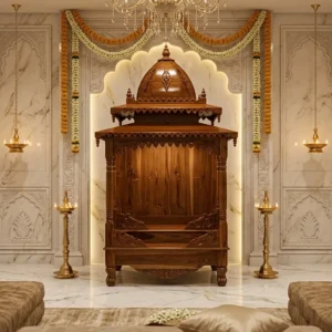 Arched Crown Frame Wooden Singhasan