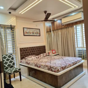 Button Headboard Panel Bed
