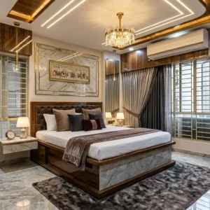 Button Panel Headboard Ply Bed
