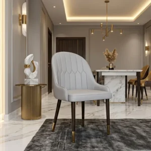 Channel Back Upholstered Wooden Dining Chair