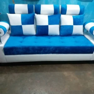 Checker Cushion Rolled Arm Upholstered Sofa
