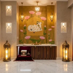 Colourful Devotional Backdrop Ply Singhasan