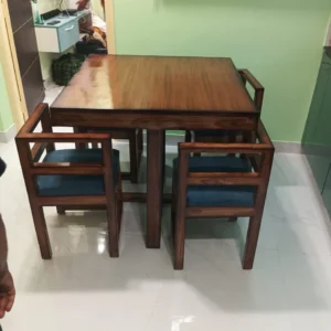Compact Nested Stool Wooden Dining Set