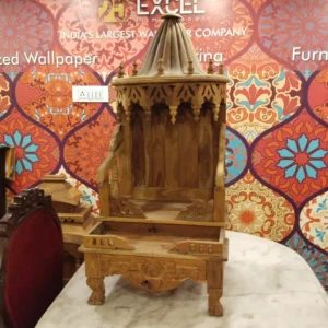 Compact Tiered Temple Wooden Singhasan