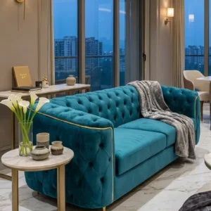 Compact Tufted Lounge Upholstered Sofa