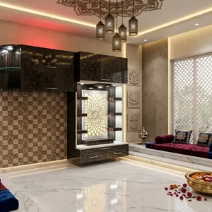 Contrast Side Cabinet Ply Singhasan
