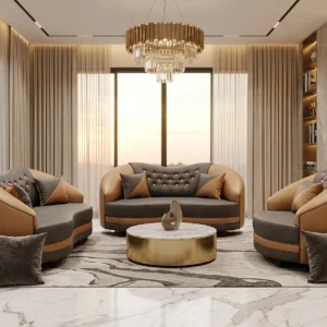 Curved Lounge Suite Upholstered Sofa