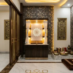 Dark Circular Panel Ply Singhasan
