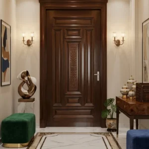 Dark Panelled Wooden Door Design