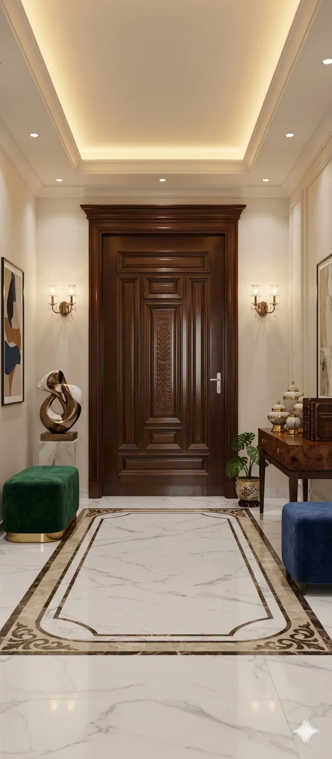Dark Panelled Wooden Door Design