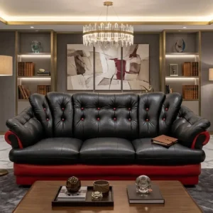 Deep Tufted Contrast Upholstered Sofa