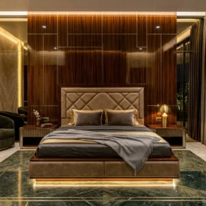 Diamond Outline Headboard Ply Bed