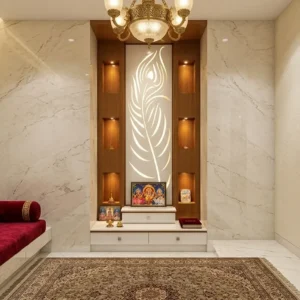 Feather Motif Panel Ply Singhasan
