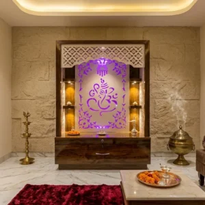 Floral Om Panel Ply Singhasan