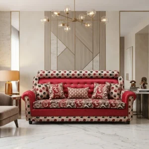 Floral Rolled Arm Upholstered Sofa