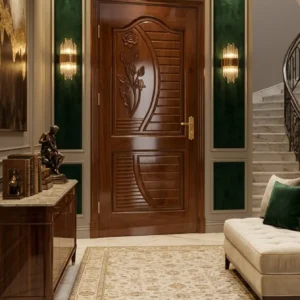 Framed Accent Panel Wooden Door Design