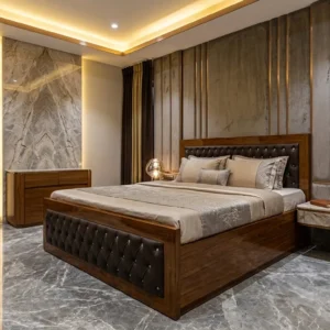 Framed Button Headboard Ply Bed
