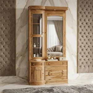 Framed Side Shelf Mirror Wooden Dressing Table
