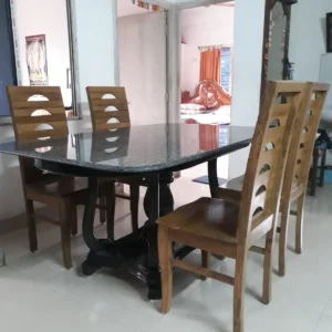 Horizontal Slot Chair Wooden Dining Set