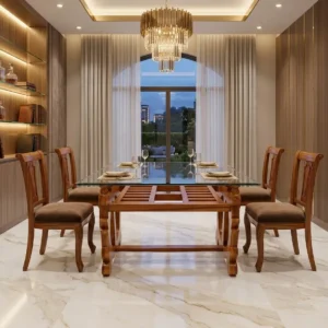 Inset Panel Rectangular Wooden Dining Set