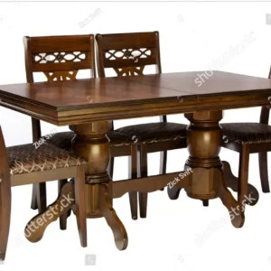 Lattice Back Bench Wooden Dining Set