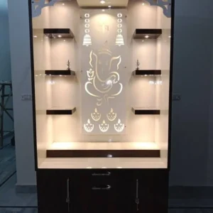 Light Ganesha Panel Ply Singhasan