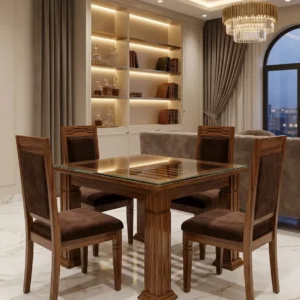Linear Panel Chair Wooden Dining Set