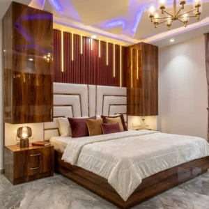 Linear Panel Headboard Ply Bed
