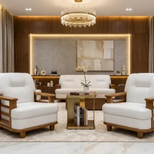 Linear Wooden Frame Lounge Wooden Sofa