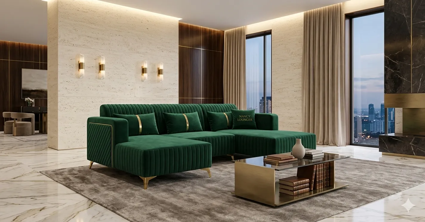 Low Profile Sectional Upholstered Sofa