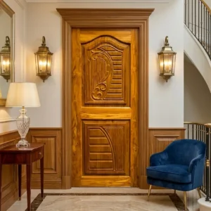 Ornate Arch Panel Wooden Door Design