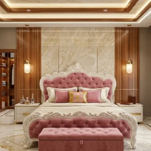 Ornate Curved Headboard Ply Bed