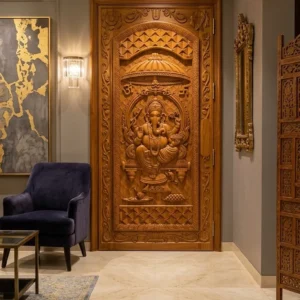 Ornate Devotional Arch Wooden Door Design