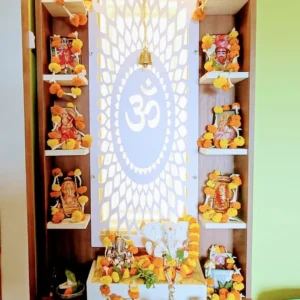 Ornate Light Om Panel Ply Singhasan