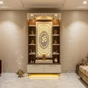 Ornate Narrow Om Panel Ply Singhasan