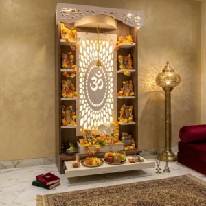 Ornate Om Panel Ply Singhasan