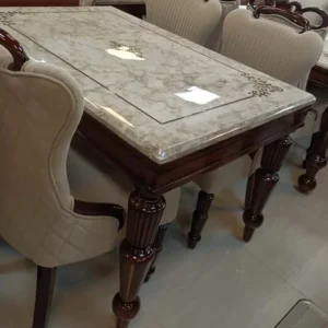 Ornate Pale Top Wooden Dining Set