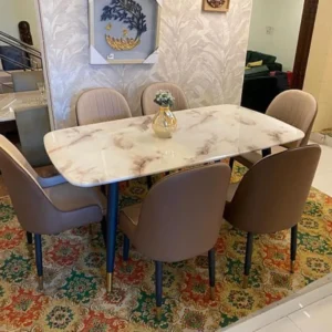 Pale Top Curved Chair Wooden Dining Set