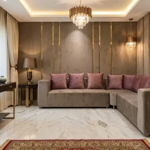 Panel Arm Corner Upholstered Sofa
