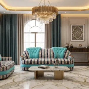 Printed Lounge Suite Upholstered Sofa
