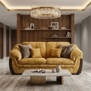 Printed Rolled Arm Upholstered Sofa