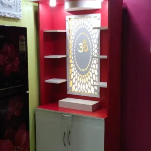 Red Back Om Cabinet Ply Singhasan