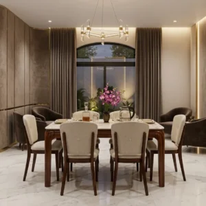 Round Light Chair Wooden Dining Set