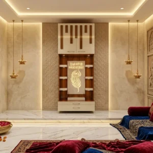 Slotted Crown Om Panel Ply Singhasan