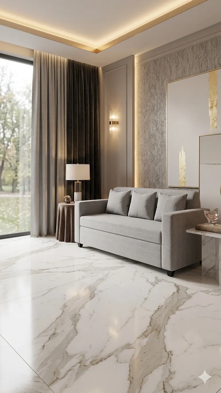 Straight Arm Compact Upholstered Sofa