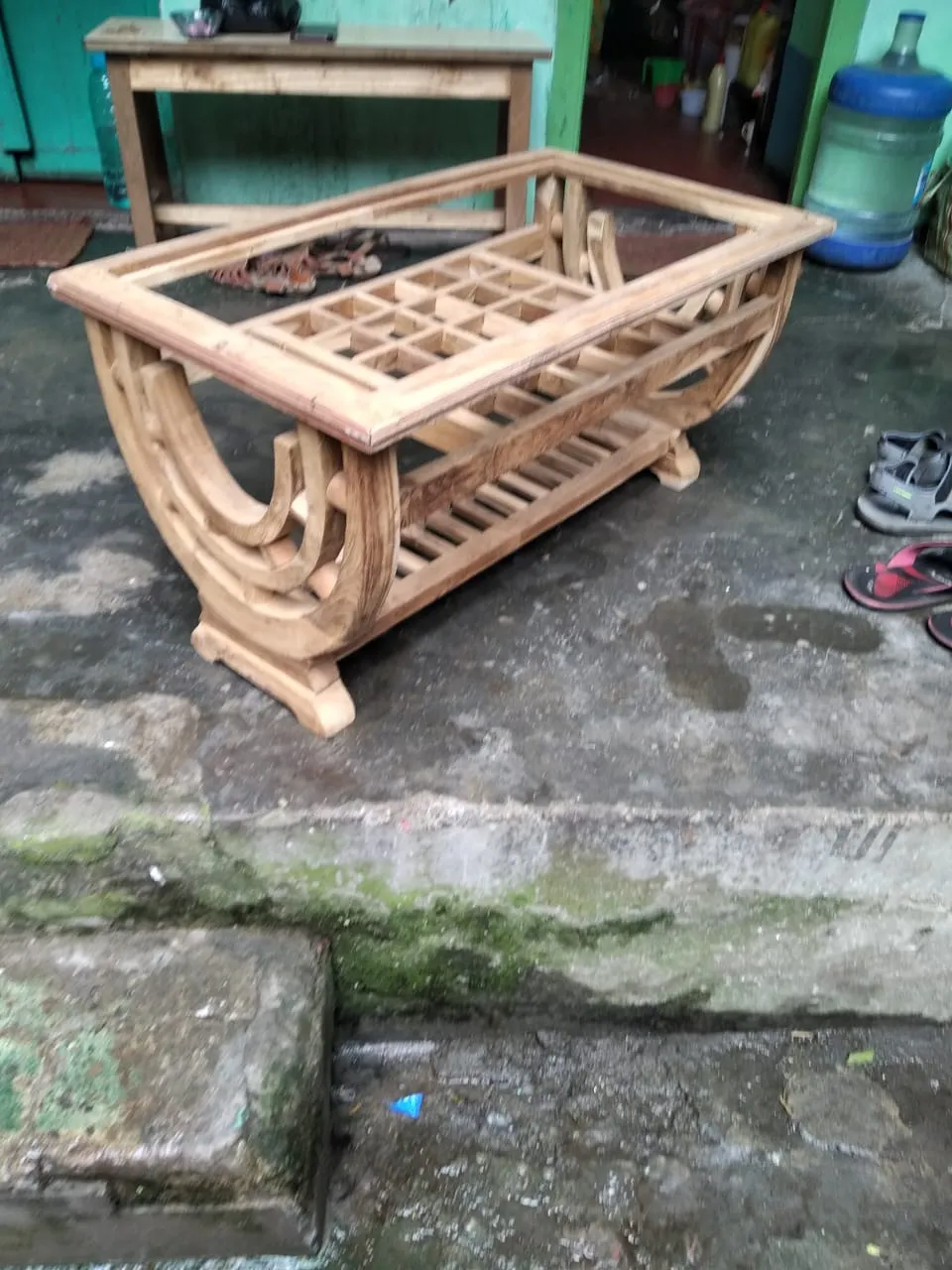 Sweeping Leg Workshop Wooden Centre Table