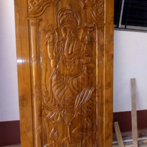 Tall Devotional Carved Wooden Door Design