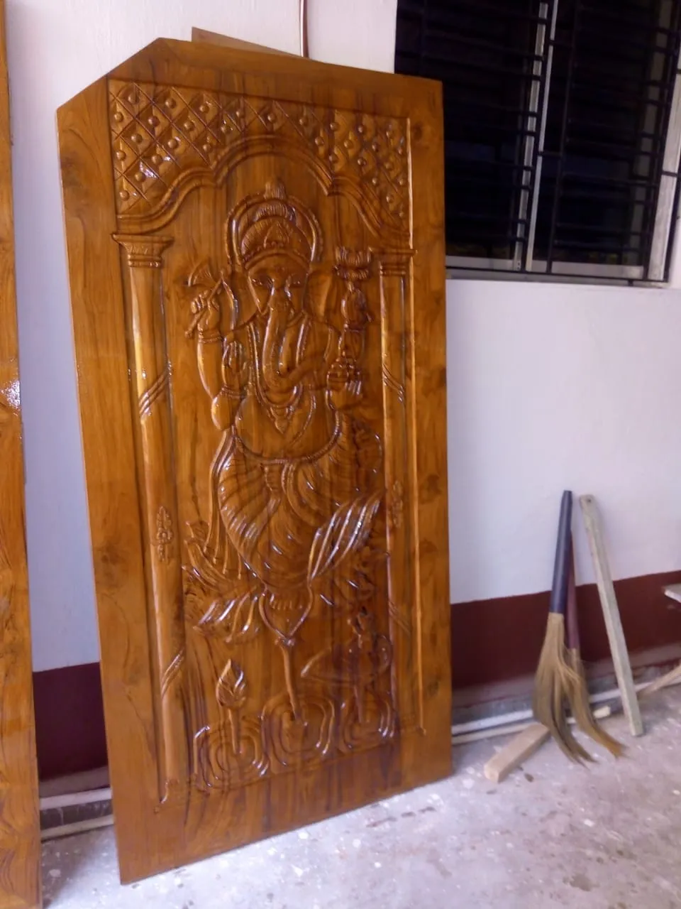 Tall Devotional Carved Wooden Door Design - Image 2