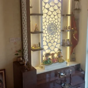 Tall Leaf Lattice Om Panel Ply Singhasan