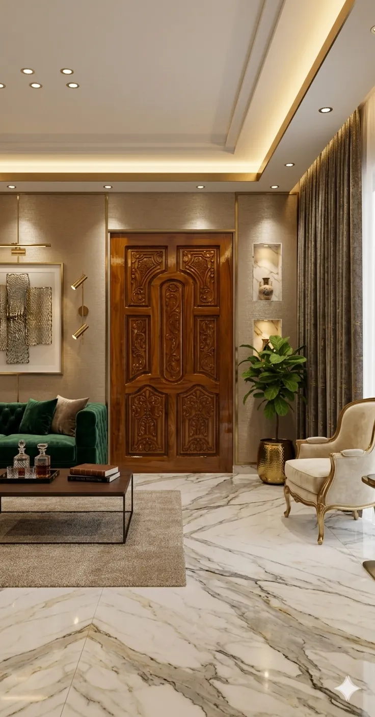 Tall Raised Panel Wooden Door Design